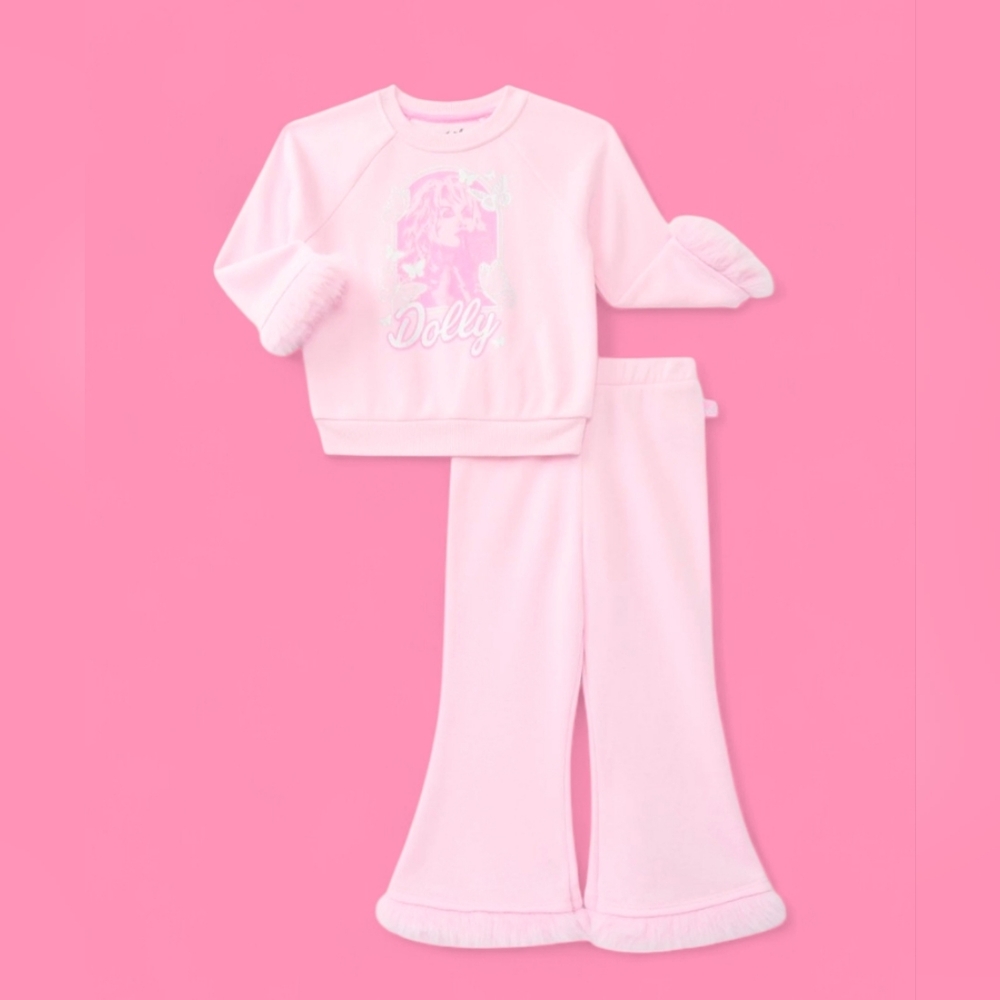 Dolly Parton - Sweatshirt and Flare Pants Set - 4T - Rose Pink
